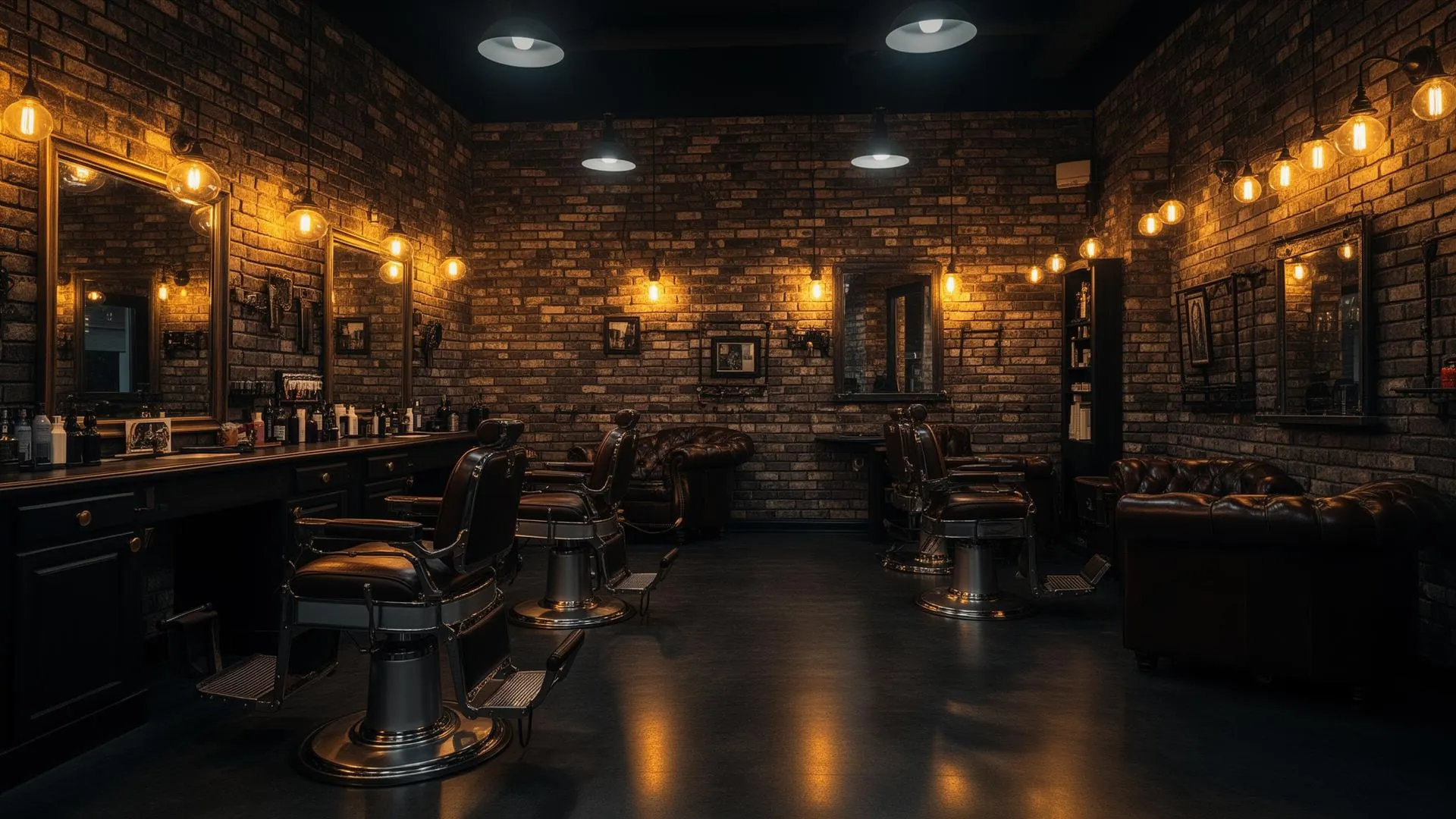 Interior da WOLF Barbershop em Serra ES